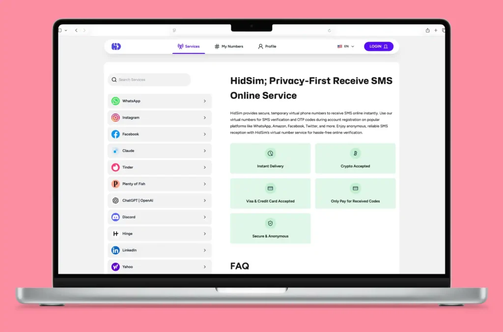 buy virtual number from HidSim
